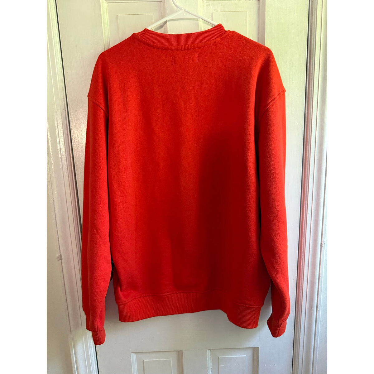 Primitive Worldwide Orange Sweatshirt Crewneck Mens Large L Collegiate Arch EUC