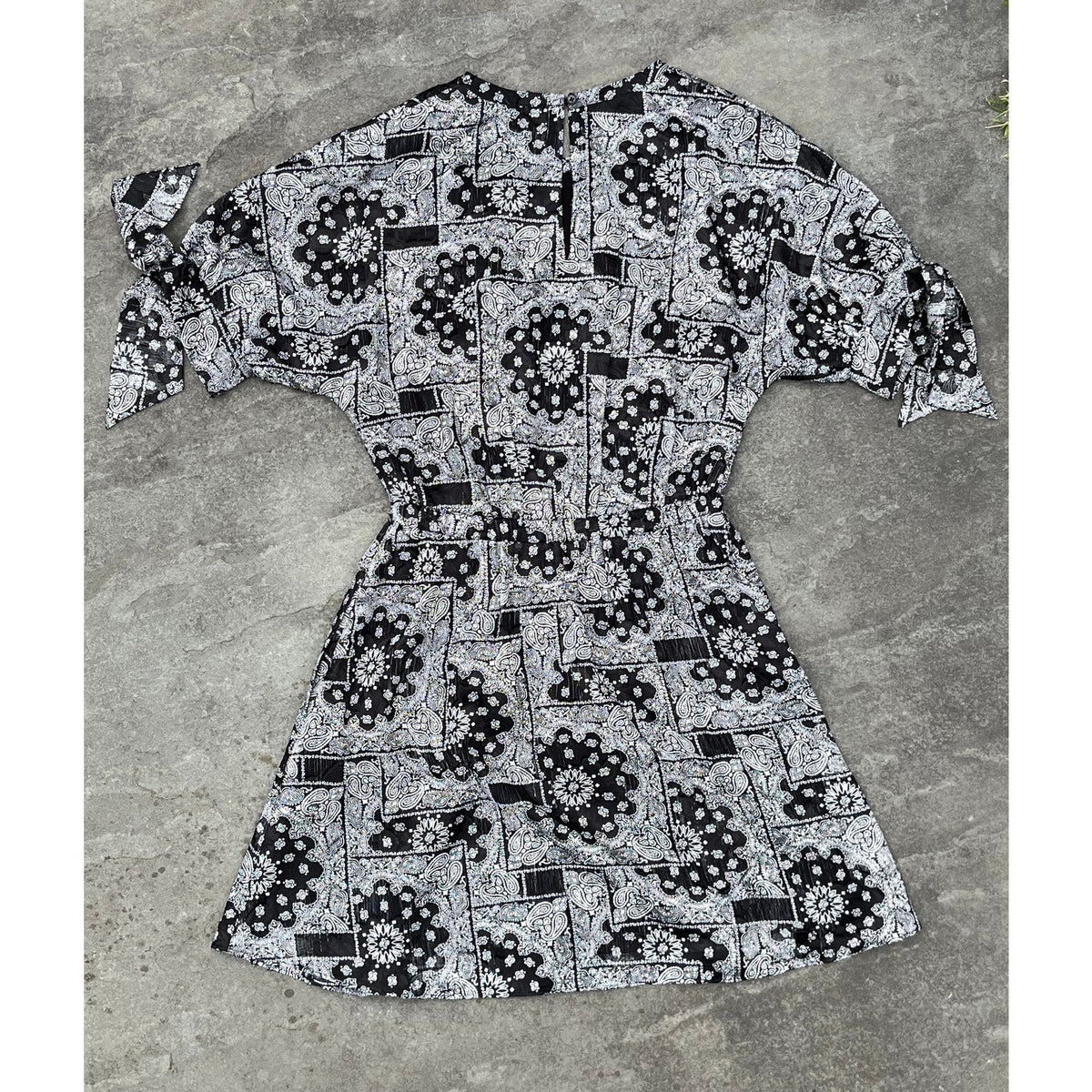 The Kooples Paris Black Bandana Paisley Print Mini Dress EU 1 US 4 Small