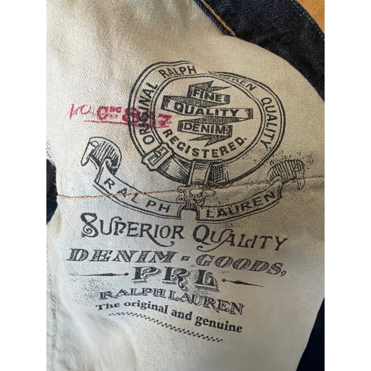 Vintage Polo Ralph Lauren Size 38 x 30  Blue Wide Leg Mens Jeans