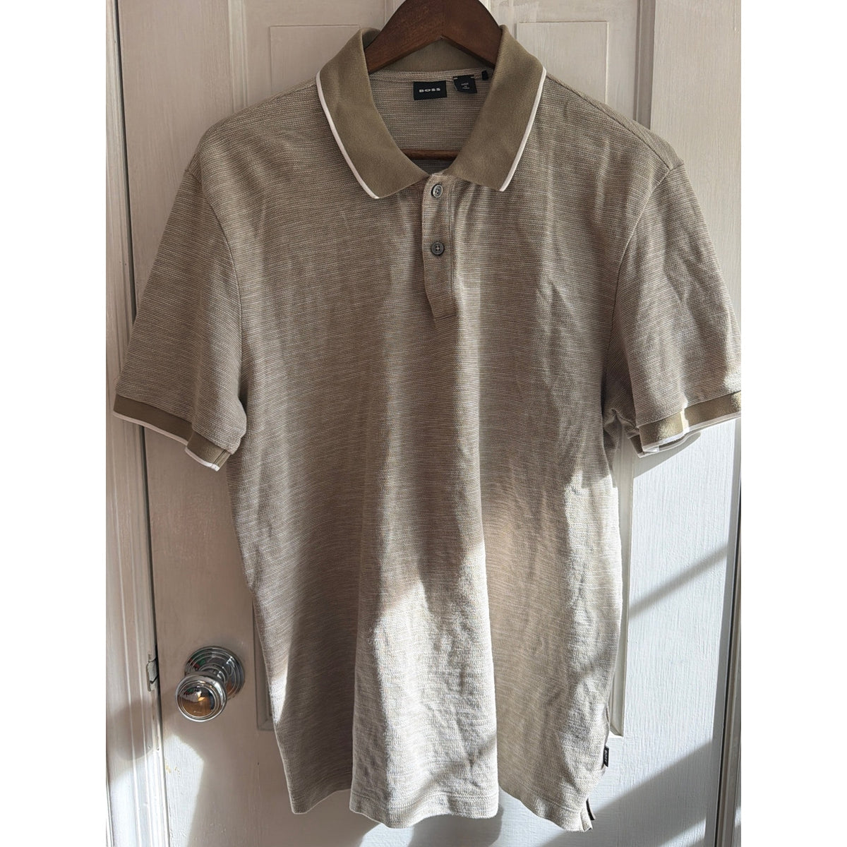 BOSS Hugo Boss Men's Tipping-Trim Knit Short Sleeve Polo Shirt - Extra Large 