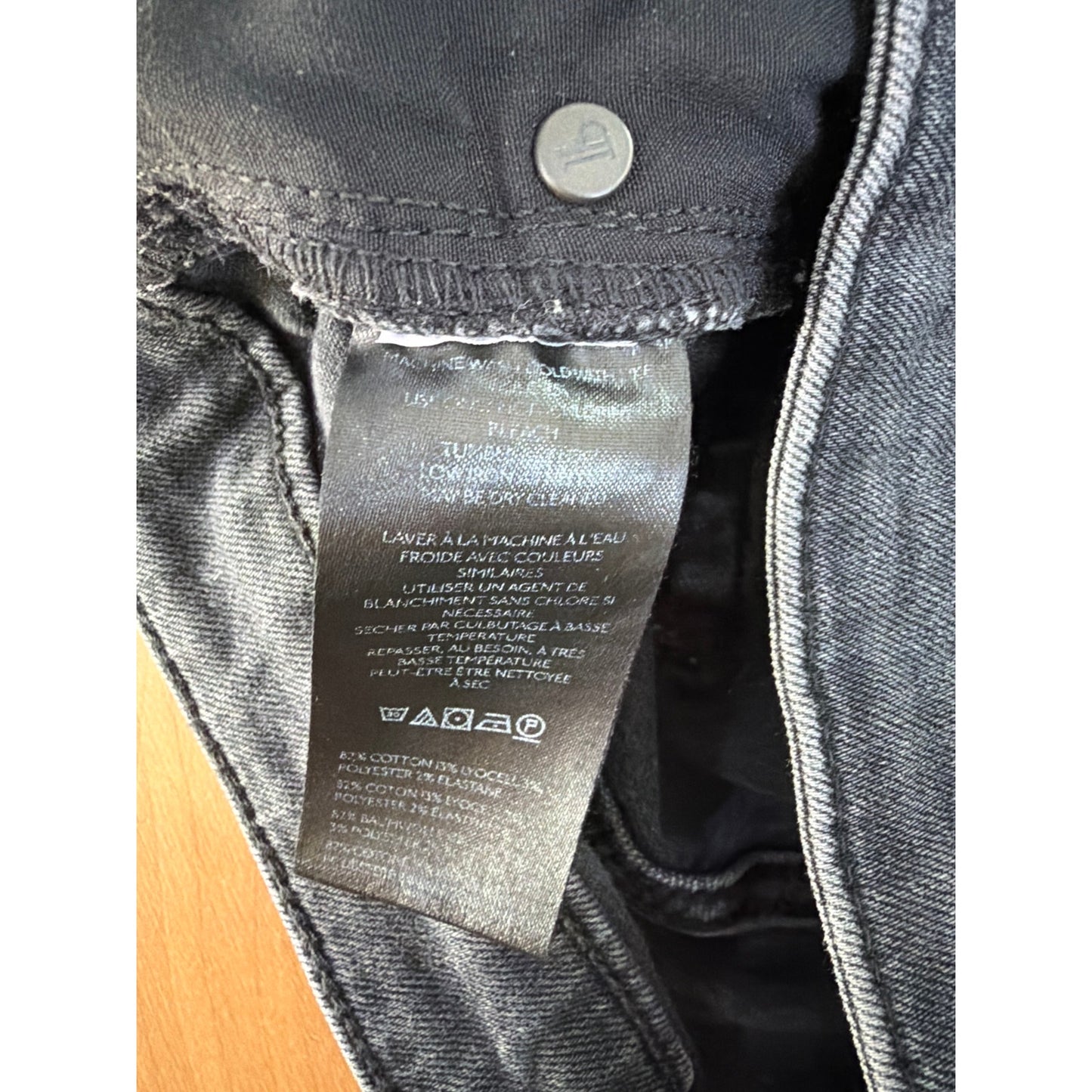 Pilcro Size 30 High Rise Black Wide Leg Distressed Hem Jean