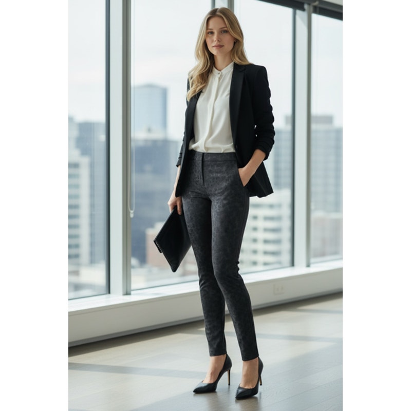 Rag and Bone Floral Tuxedo Black Pants Size 2
