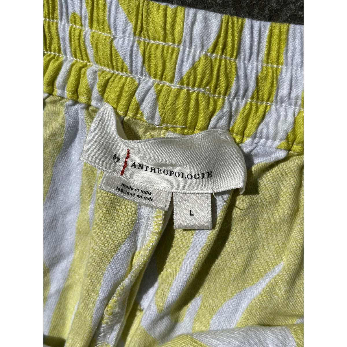 🦓 By Anthropologie Yellow Zebra Print Wide-Leg Pull-On Pants Large 🦓