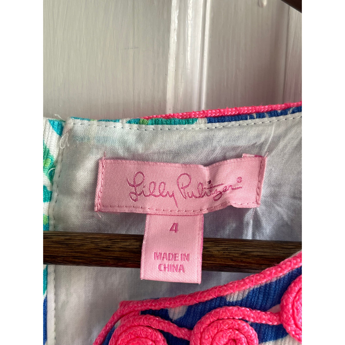Lilly Pulitzer Gabby Shift Dress Sz 4 - Blue Pink Reef Coral - Palm Beach Preppy