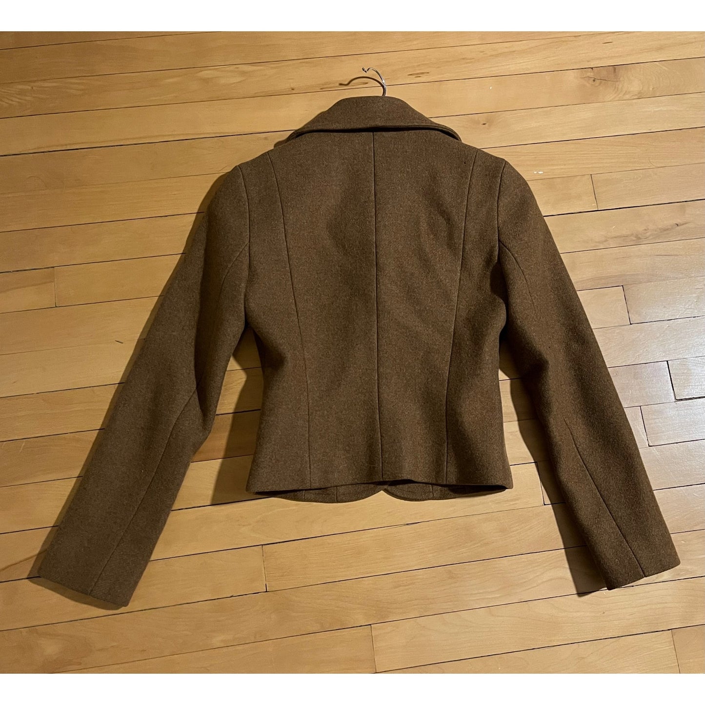 Vintage Celine Brown Wool Cropped Coat - Extra Small