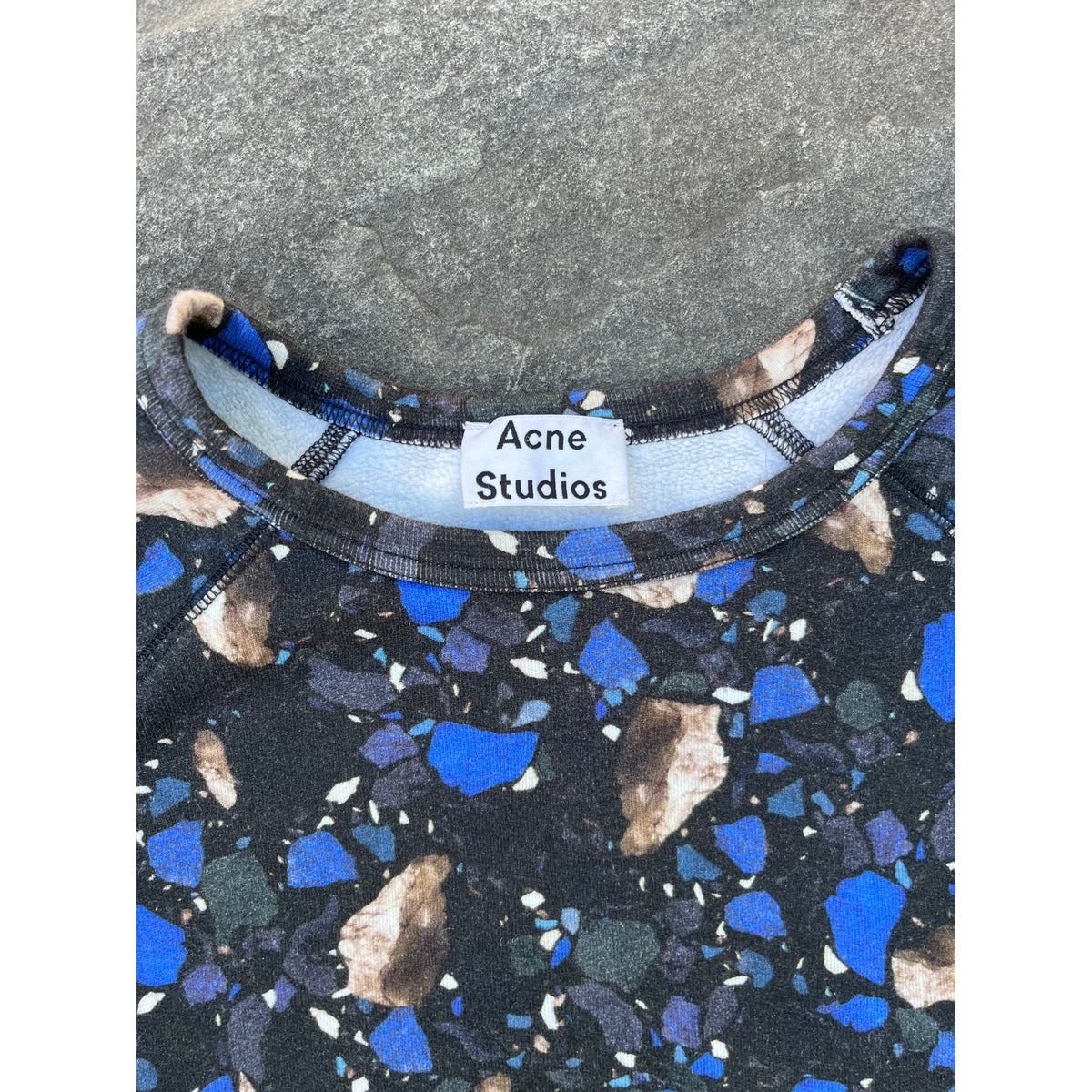 Acne Studios Terrazzo Boxy College Print Sweatshirt Unisex Large 💎 Grail