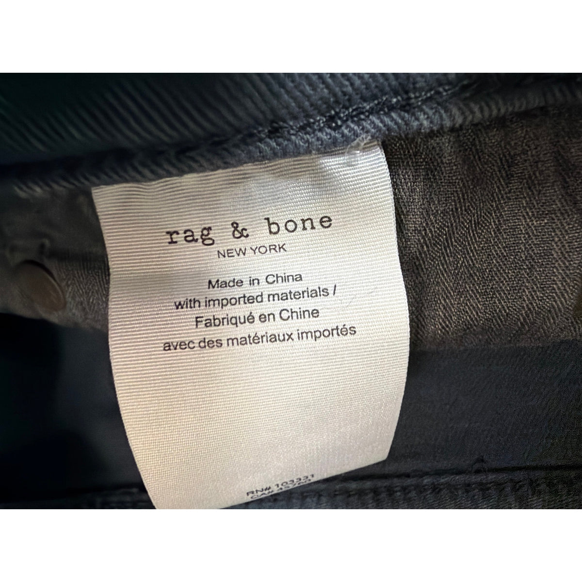 Rag & Bone Size 31x 32L Muted "Teal" Fit High Rise Gray Jeans