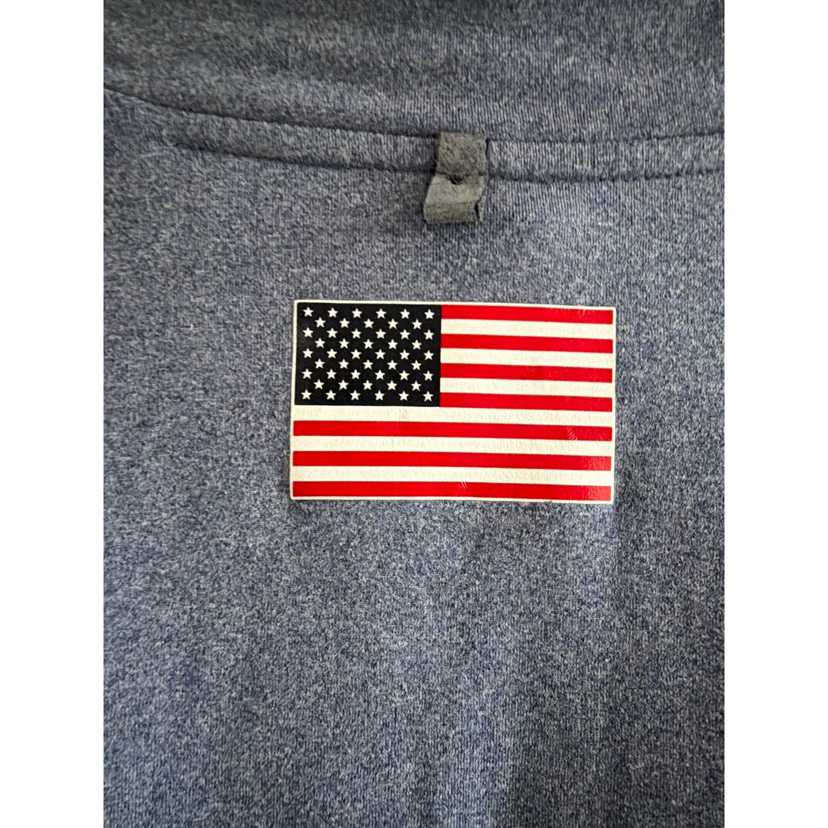 Nike USA Running Men's Medium Blue Gray Dri-Fit Quarter Zip American Flag EUC