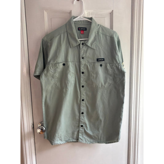 Vintage Airwalk Sage Green Short Sleeve Snap-Button Utility Skate Shirt Size S
