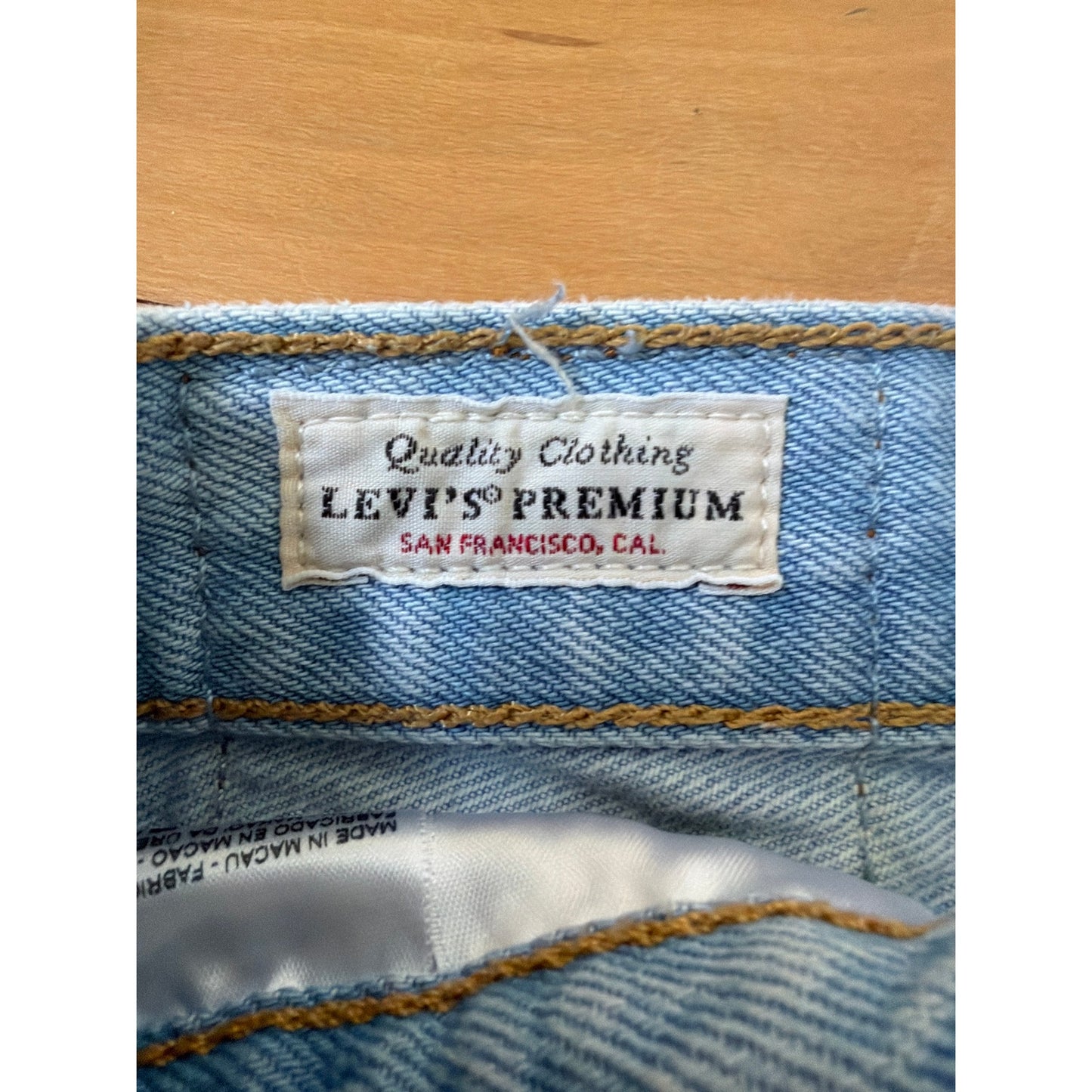 Levi's Premium W29 High Rise Light Wash Distressed Shorts