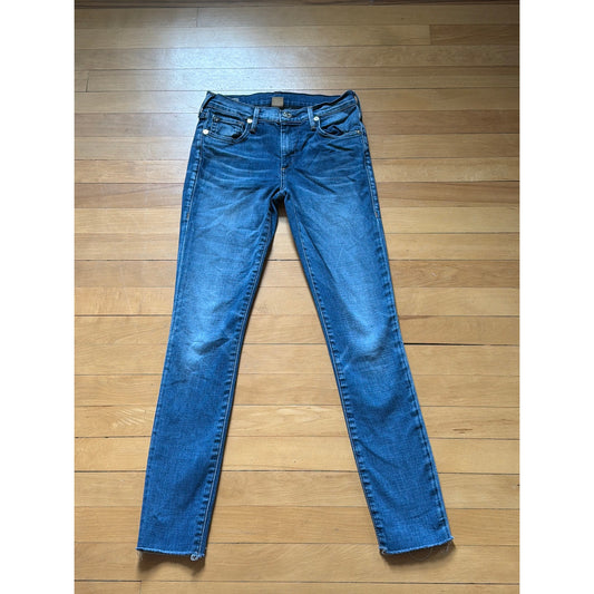 True Religion Size 25 Halle Mid Rise Super Skinny Blue Jeans
