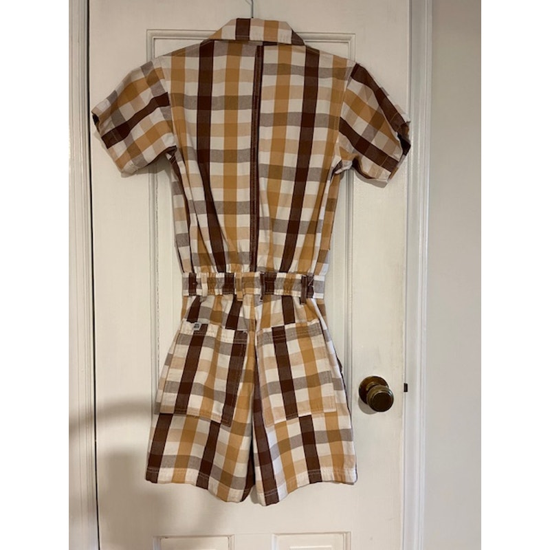 Big Bud Press Los Angeles- 70s style gingham mini jumpsuit— size xxs