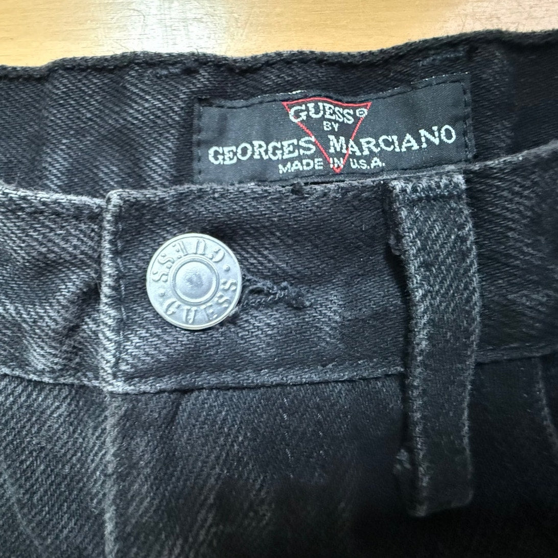 Vintage Guess Black Skinny Jeans| Size 32| Zipper Ankle| Y2K