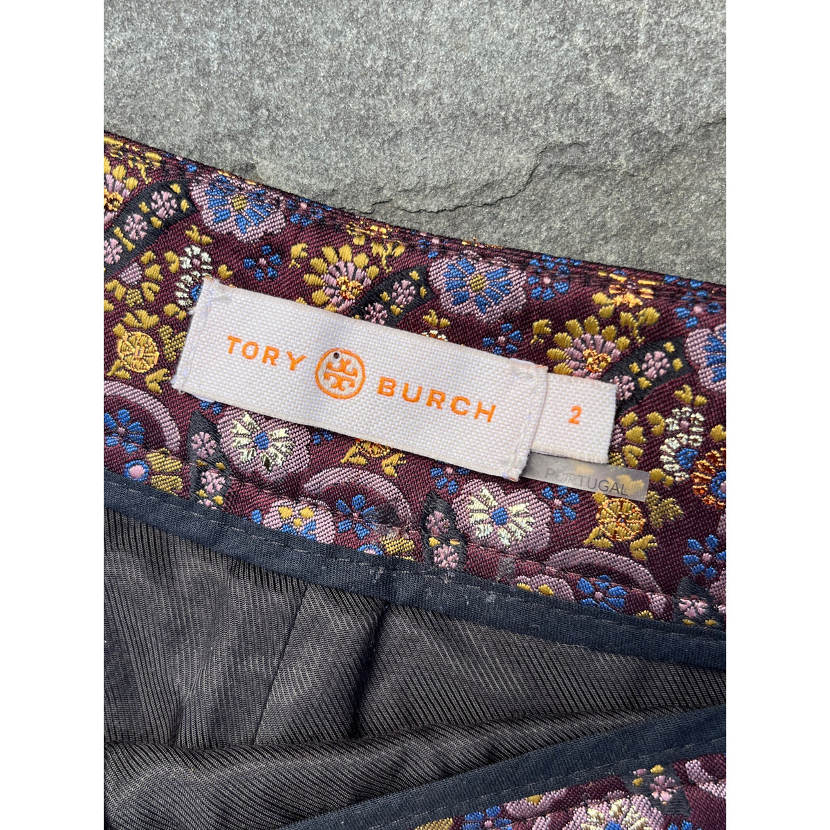Tory Burch Relaxed-Fit Silk Holiday Jacquard Pants 🤍 | Size 2