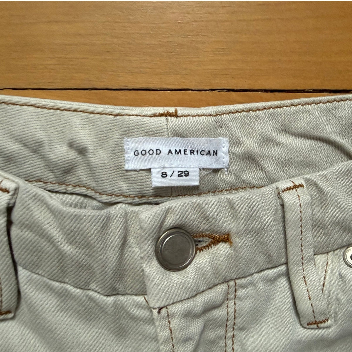 Good American Good 90’s Icon Straight Leg Jeans - Size 8 - Bone White -