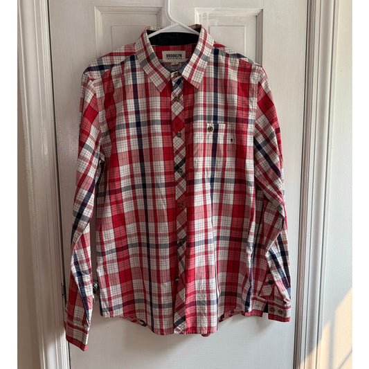 Brooklyn Industries Red, White, & Blue Plaid Button Down Shirt - Size Small