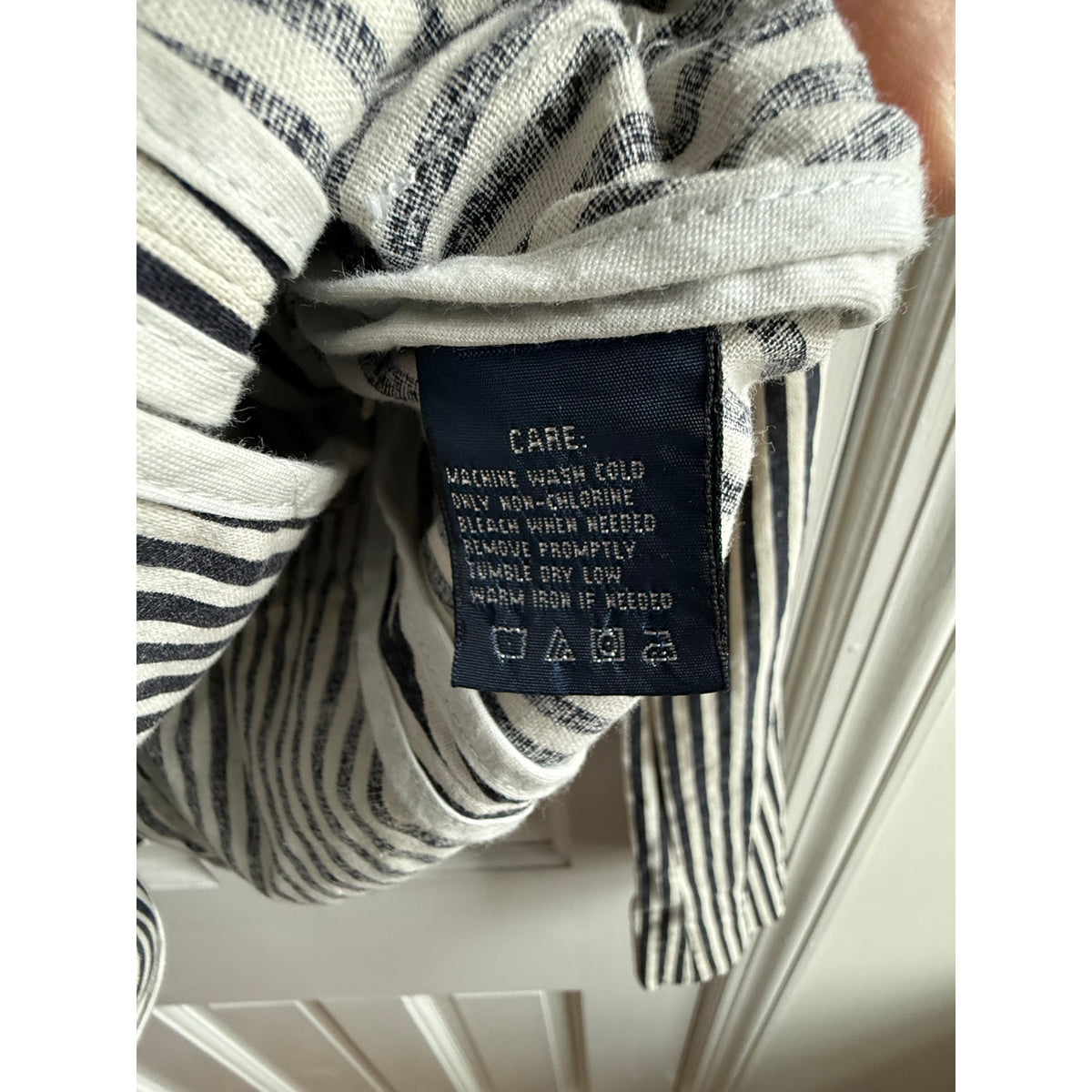 VTG Ralph Lauren Striped Linen Cotton Blazer - Size 4 - Navy/White - EUC