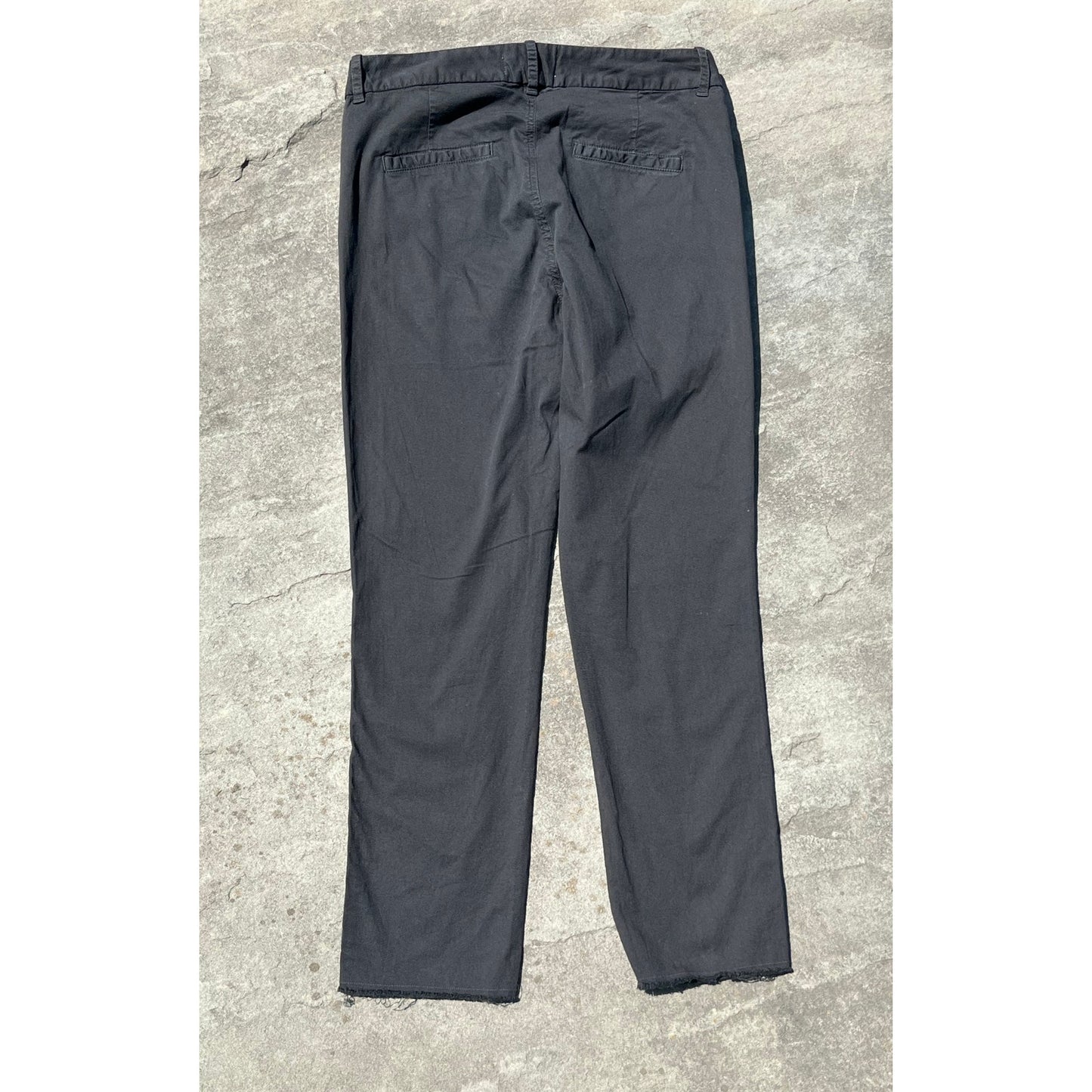 Nili Lotan East Hampton Cropped Raw Hem Black Pants Sz 0 (more like 2/4)