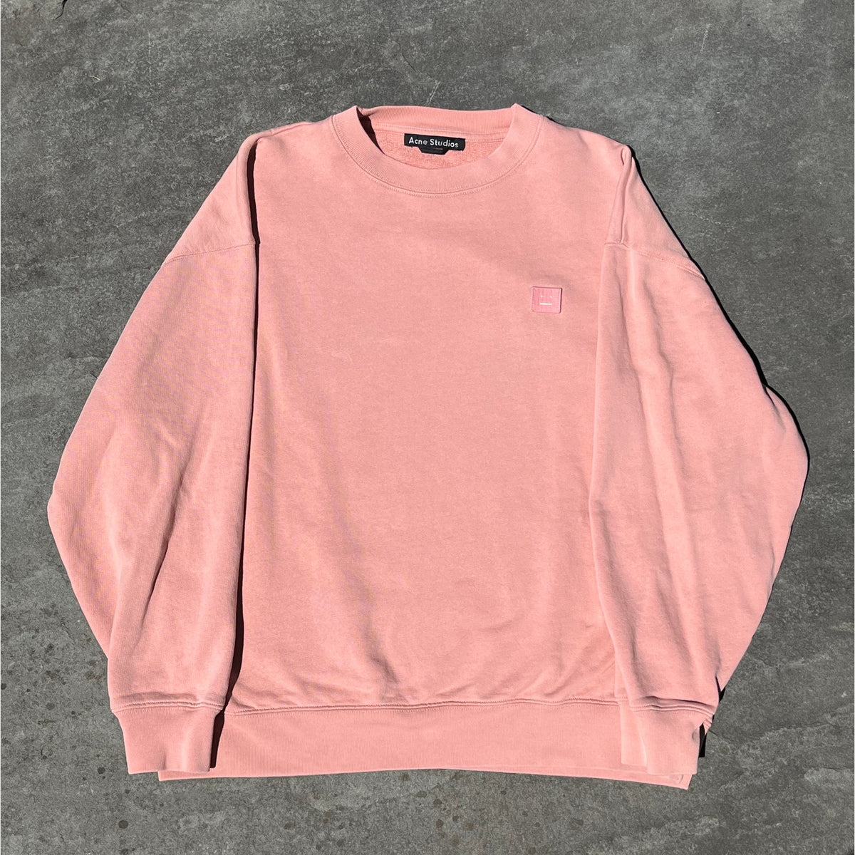 Acne Studios Fairview Face Sweatshirt XS Salmon Crewneck Oversized Luxury 🎀
