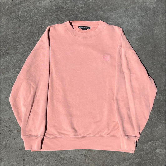 Acne Studios Fairview Face Sweatshirt XS Salmon Crewneck Oversized Luxury 🎀