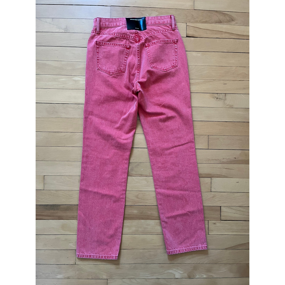 Alexander Wang Cult Jeans High Rise Straight Sz 25 Coral Red Y2K Early Wang