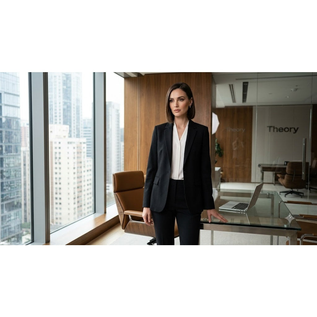 Theory Black Wool Blend Blazer Size 8