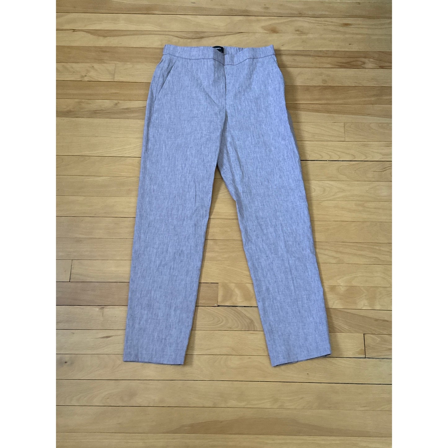 Theory Treeca Pull On Soft Crunch Linen Pants Sz 0 EUC Tailored Crop