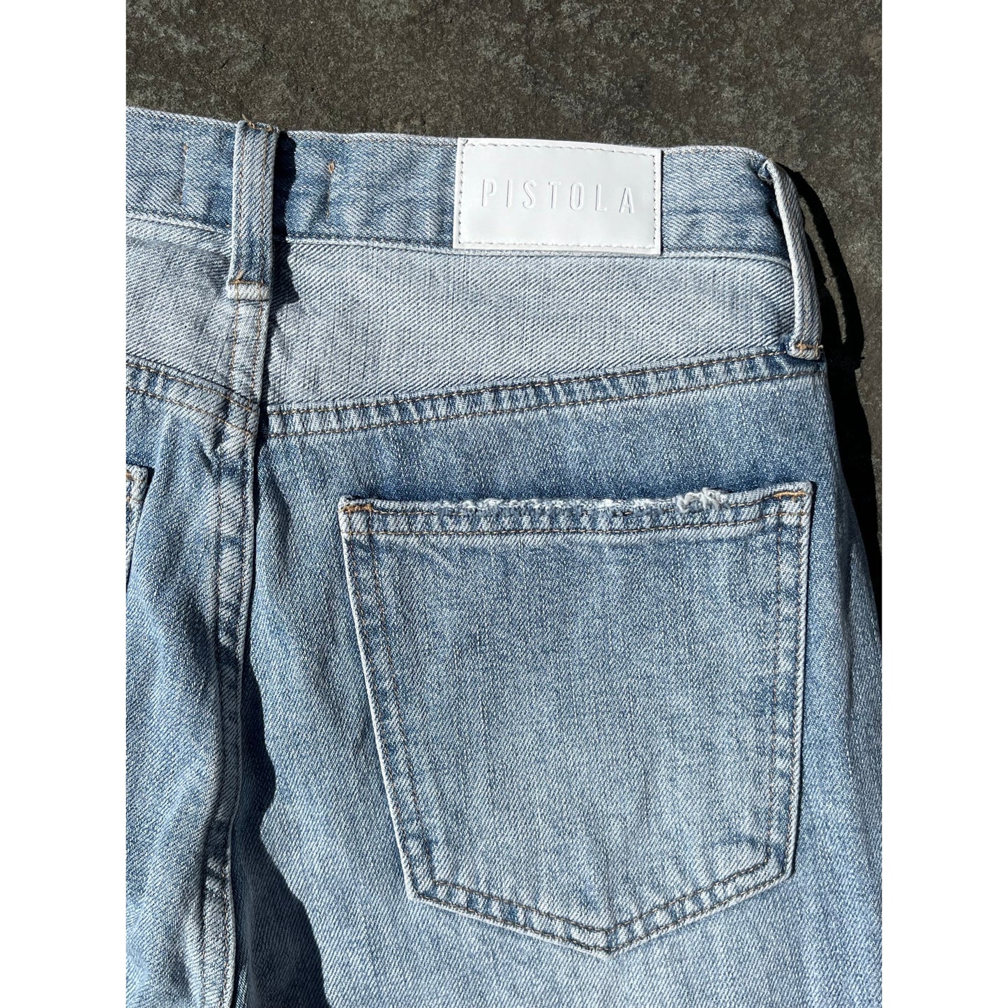 Pistola Monroe Side Stripe High Rise Cropped Cigarette Jeans Sz 26 Light Wash