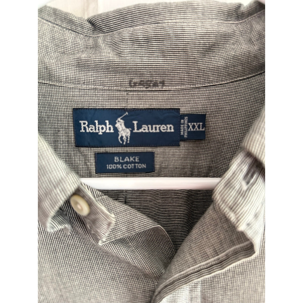 Polo Ralph Lauren Grey Button Down Shirt Classic Fit Mens XXL Long Sleeve Woven