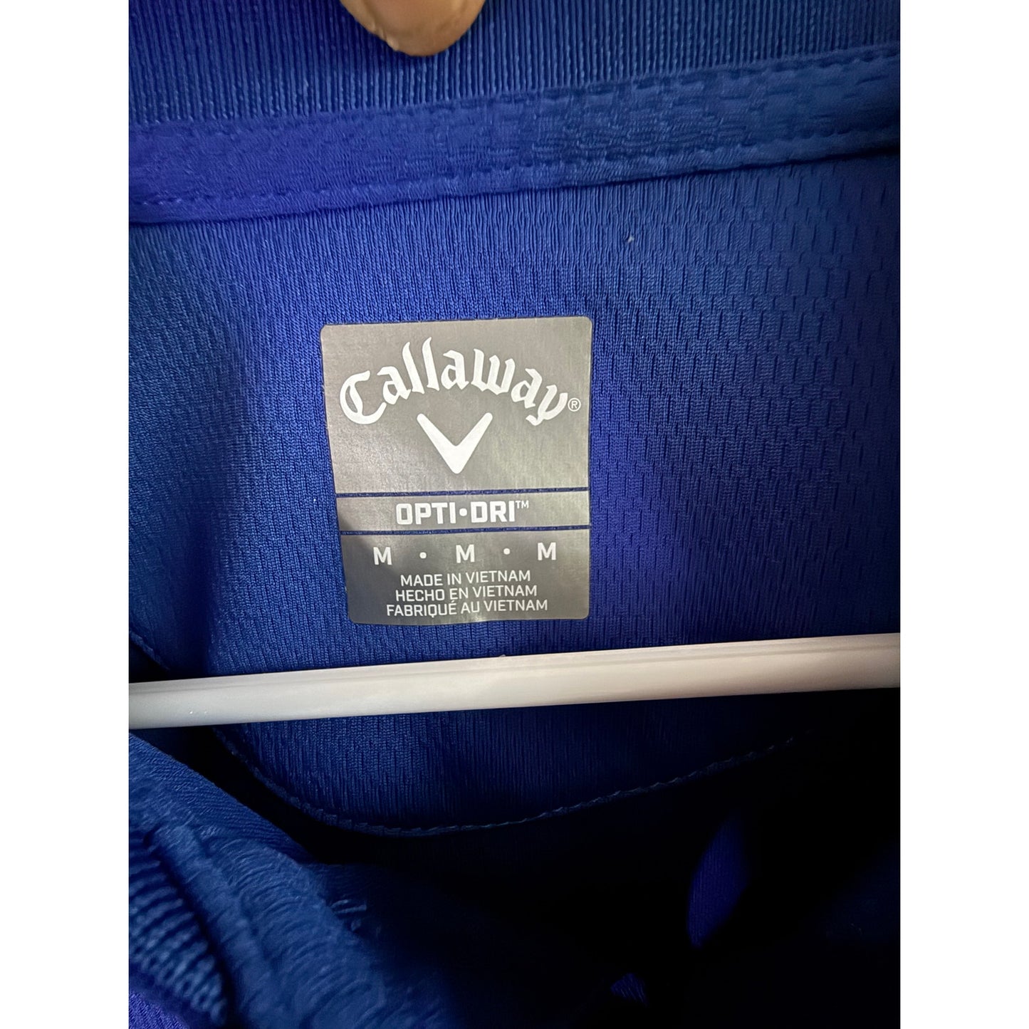Callaway Opti-Dri Golf Polo Shirt Mens Blue Short Sleeve Performance Logo EUC