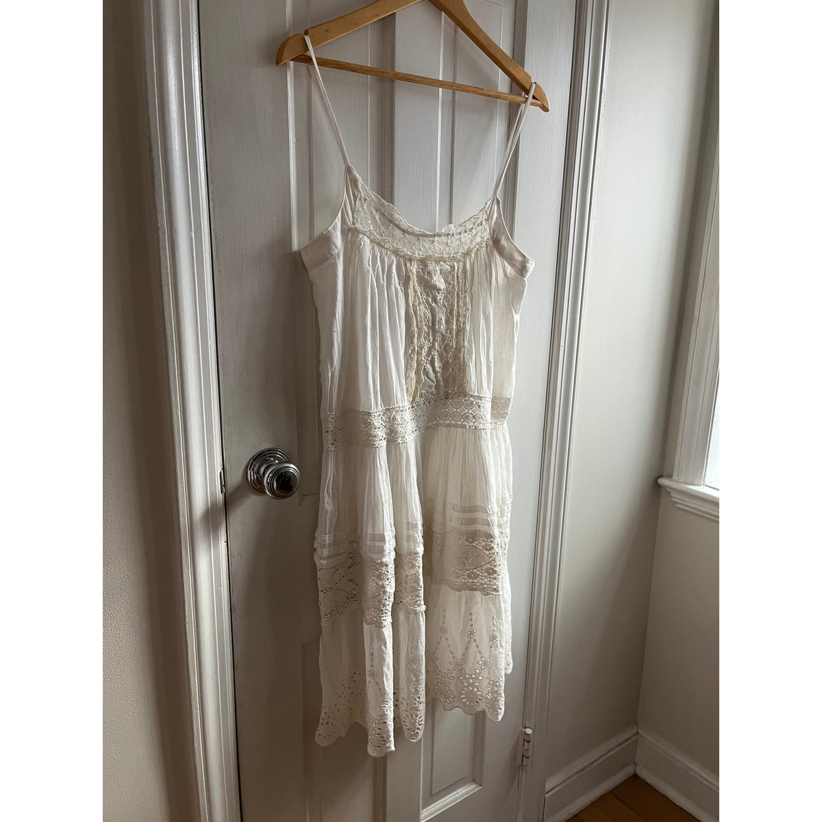 Antica Sartoria Giacomo Cinque Positano Italy Boho Lace Dress Ivory S/M
