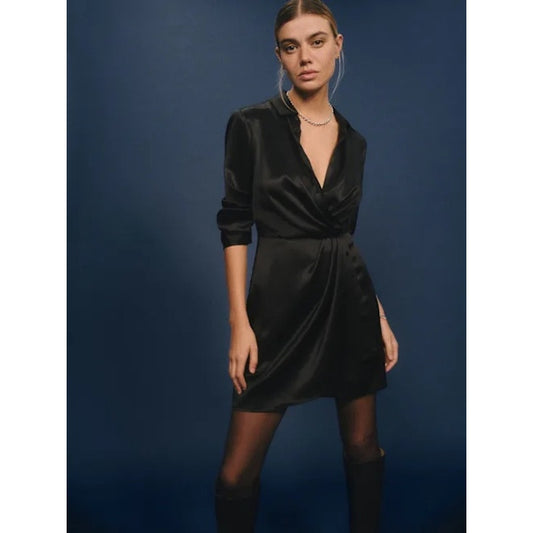 🖤 NWT Sold Out: Reformation Alaine Silk Dress | The Forever LBD - Size 2