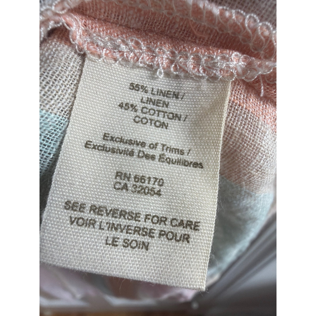 Free People Pastel Striped Linen-Blend Button-Down Top, Medium 