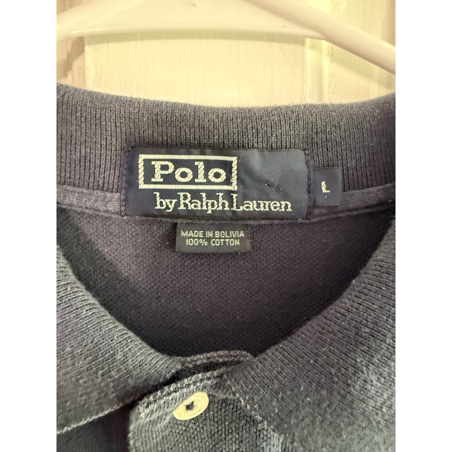 Polo Ralph Lauren Navy Polo Shirt Men's White Pony Large