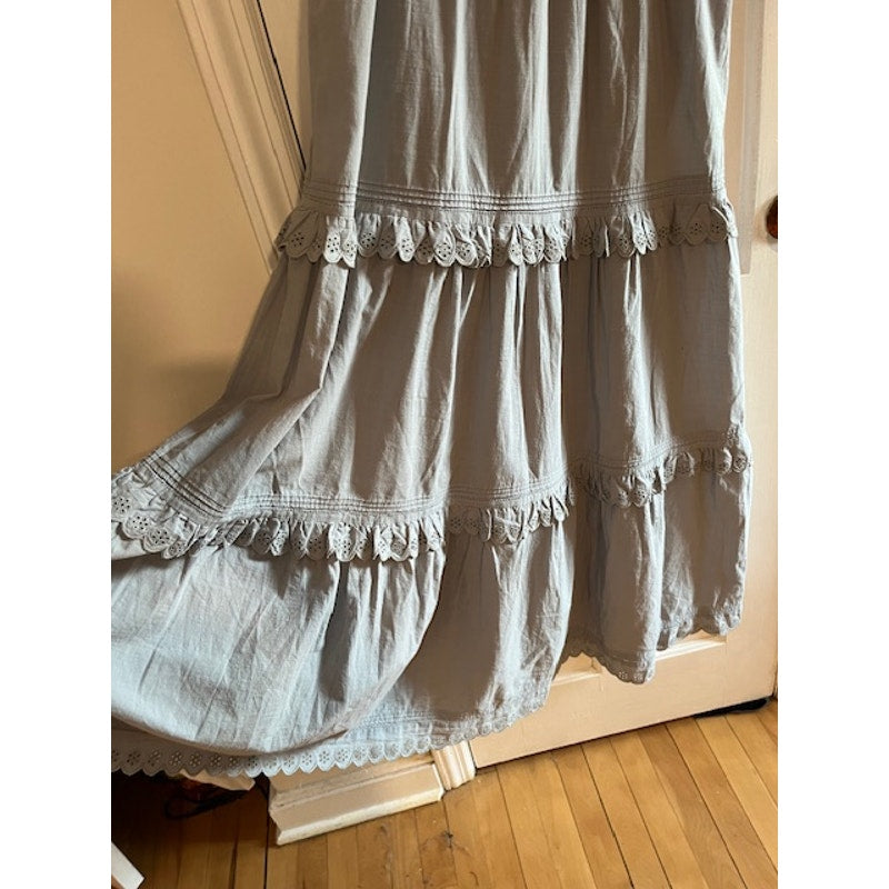 the Great. Magnolia eyelet tiered dress,  grey blue, Size 1, Small
