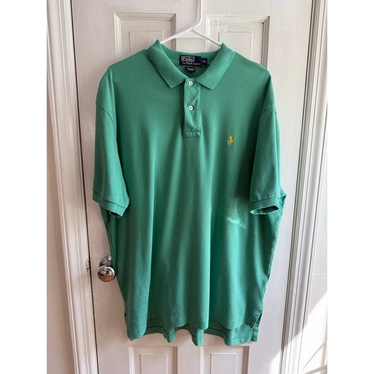 Vintage Polo Ralph Lauren Green Polo Shirt Men's Gold Pony