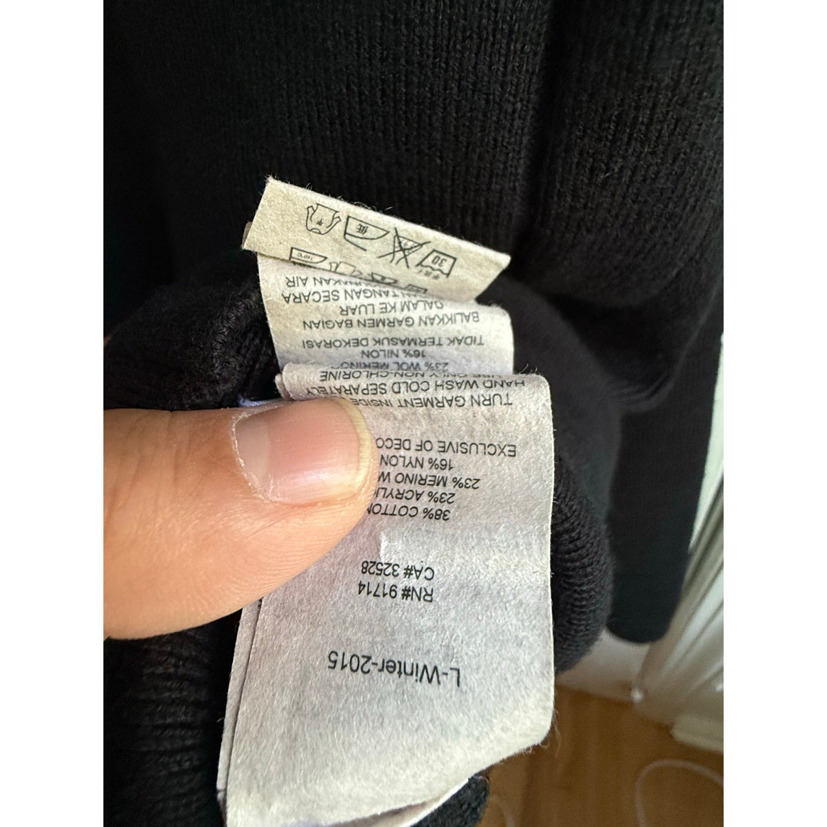 Armani Exchange Full Zip Sweater Jacket Mens XL Black Ribbed Knit Mock Neck A|X