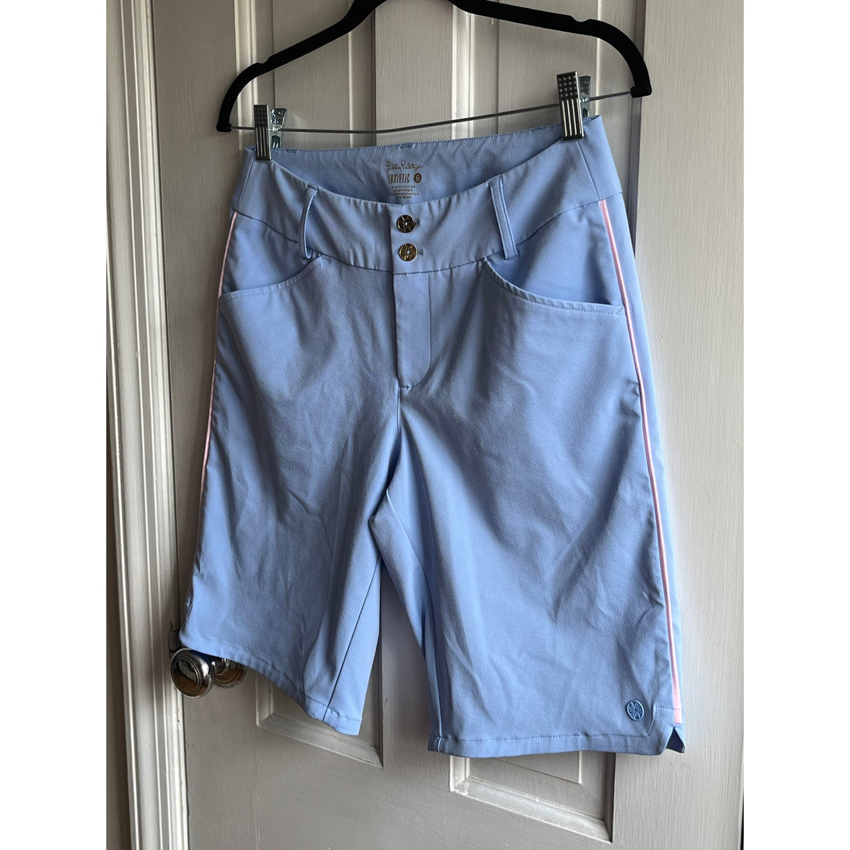 Lilly Pulitzer Luxletic Fairway Performance Golf Shorts Periwinkle Blue Sz 6