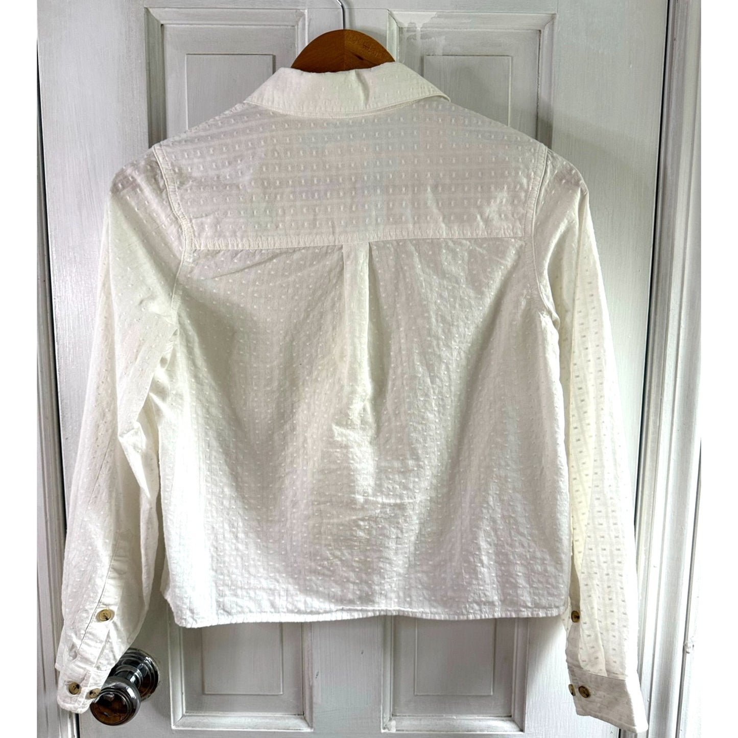 Marine Layer Size XS White Eyelet Lace Boho Blouse Top Double V-Neck EUC