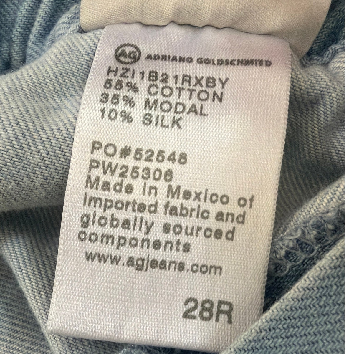 Adriano Goldschmied Size 28 Stretch Waist Light Wash Draped Barrel Leg Pants
