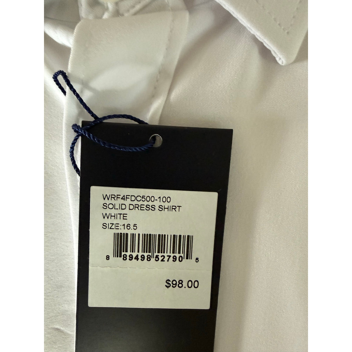 WRK Men's Solid White Dress Shirt - Size 16.5" Regular Fit - NWT