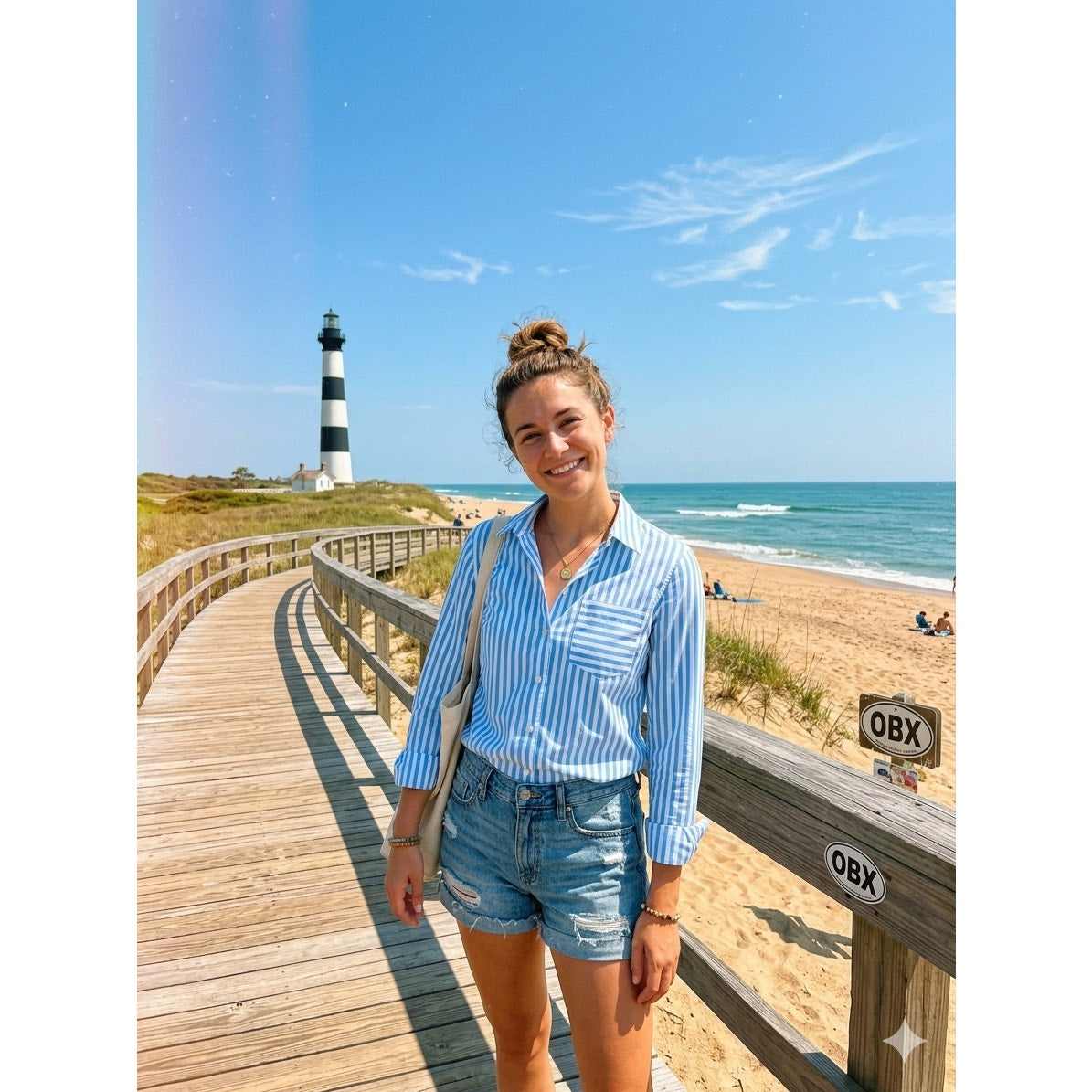 Southern Tide Emery Button Front Shirt Sail Bleu Striped Womens Small 7345 NWT