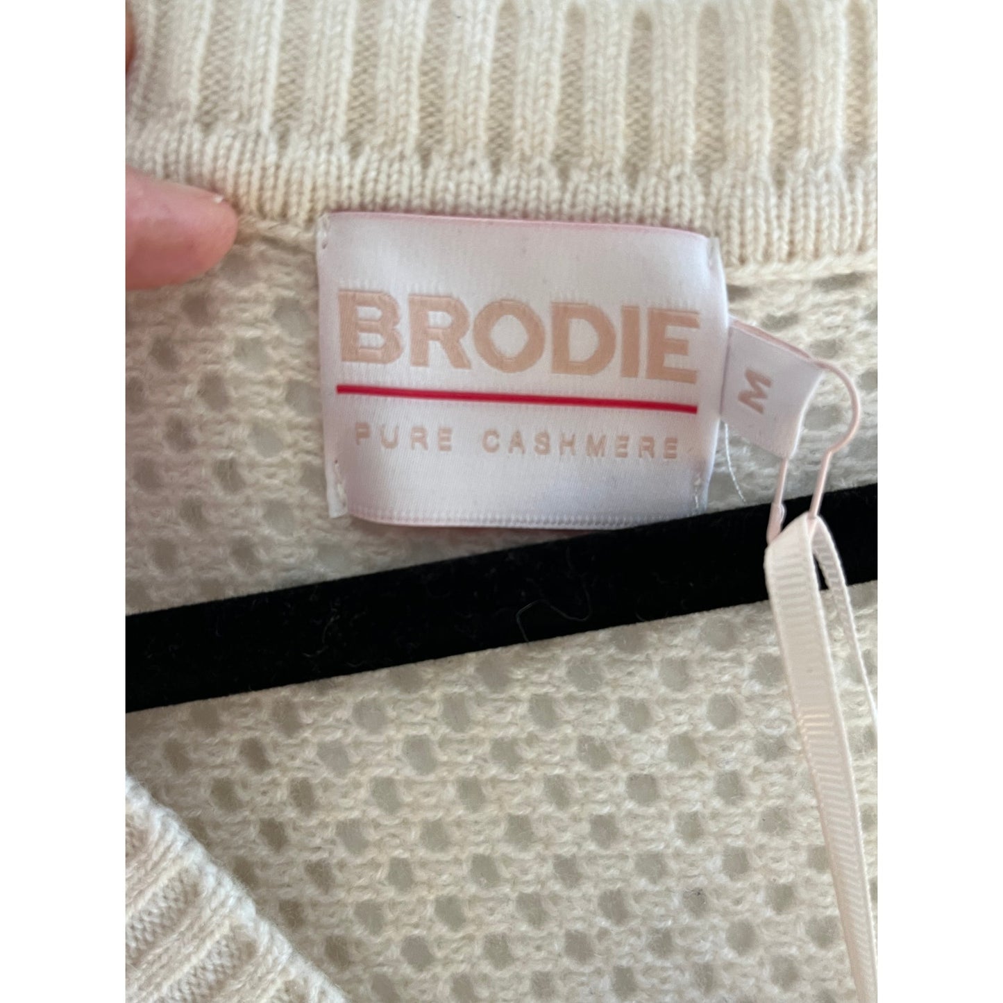 BRODIE Cashmere Pointelle Knit Maxi Dress | NWT Cream Resortwear Coverup | Sz M