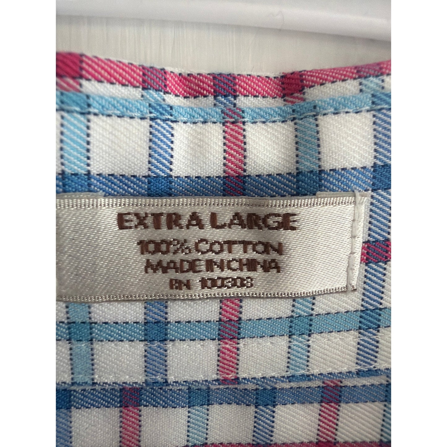 Peter Millar Shirt Mens XL Blue Pink White Geometric Pattern Casual Button Down