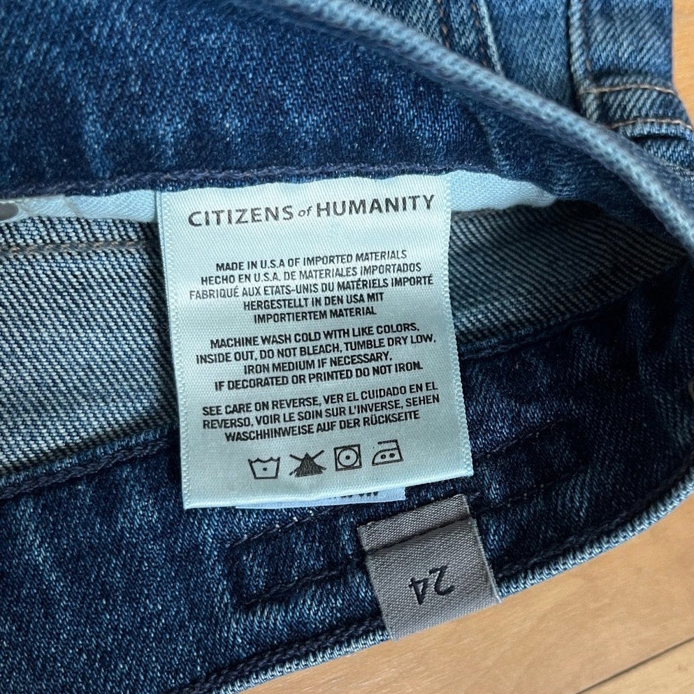 Citizens of Humanity Olivia High Rise Slim Ankle Jeans Size 24 Frayed Hem EUC