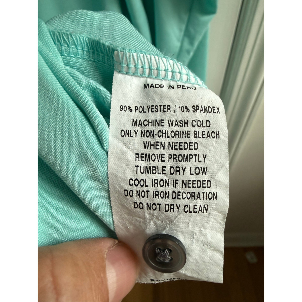 Greyson Long Sleeve Golf Polo Shirt Teal Blue Performance Fabric Size XL EUC
