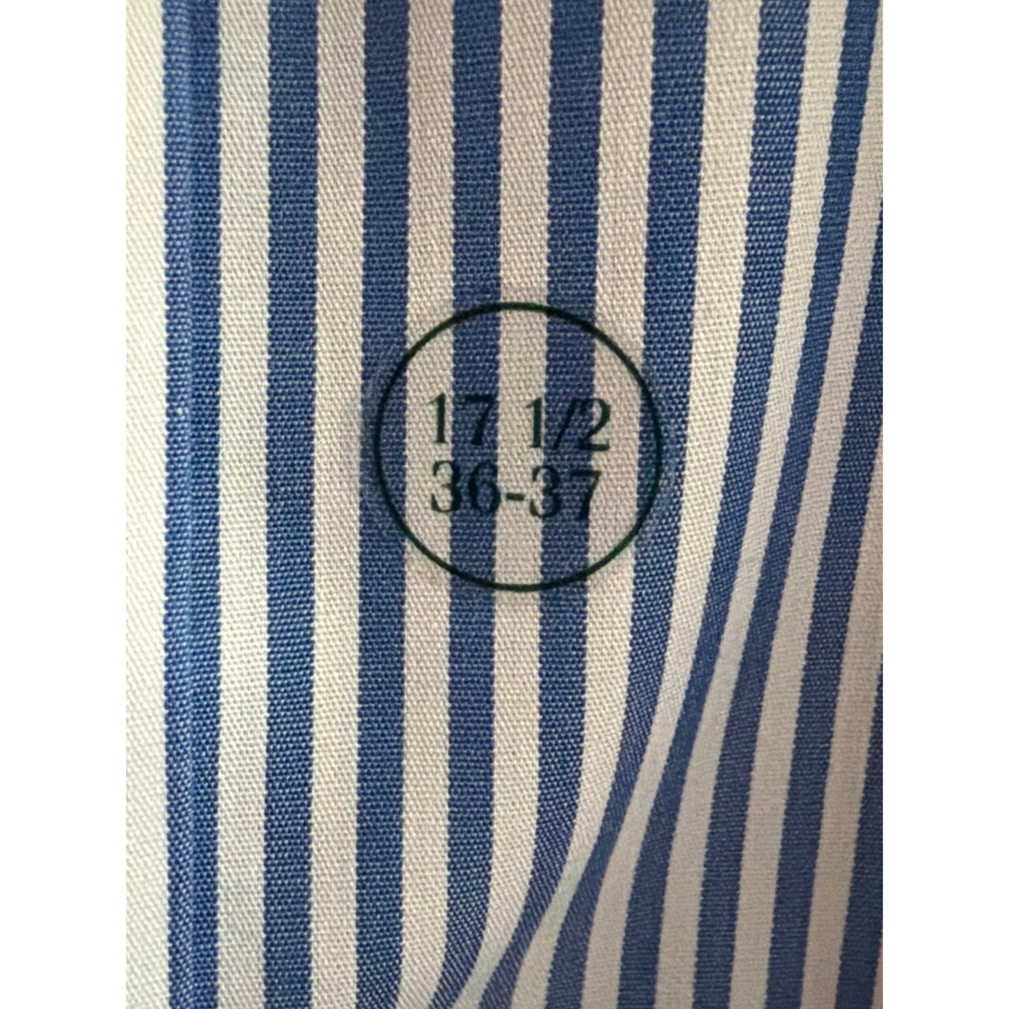 Lauren Ralph Lauren Shirt Mens 17.5 36 37 NWT Blue White Striped Shirt