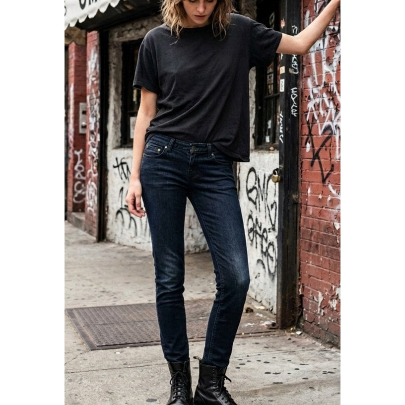 Vintage Anna Sui Jeans Size 6 Black Skinny Y2K Goth Indie EUC