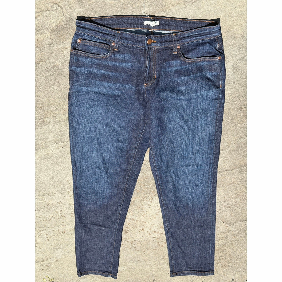 Eileen Fisher Dark Wash Stretch Ankle Slim Jeans Size 12