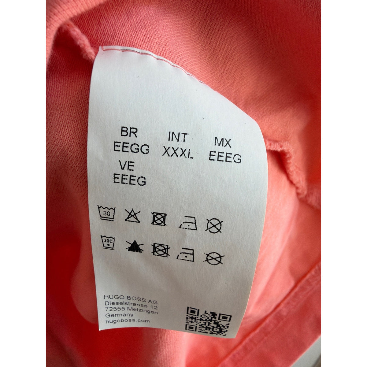 Hugo Boss Mens Slim Fit Stretch Polo Shirt Coral Pink Tipped Collar 3XL